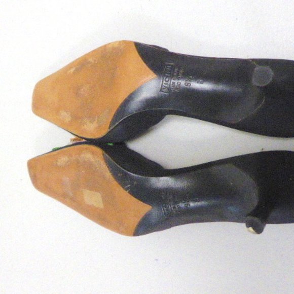 GIUSEPPE ZANOTTI VICINI BEADED FLORAL mules kitten heels slides 9.5 - Picture 7 of 13